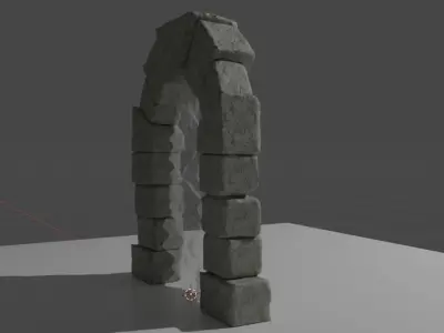 Ancient Stone Arch with Magic Portal Free 3D model