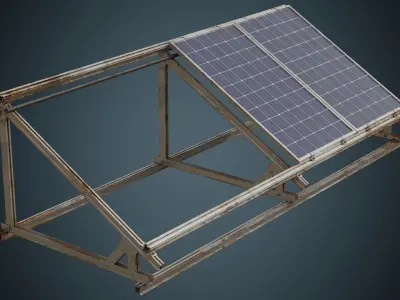 Solar Cell 1B Low-poly 3D model