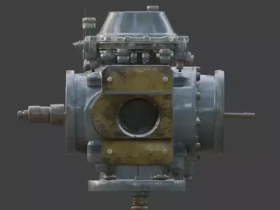 Weathered Industrial Flow Meter 3D Model Low-poly 3D model