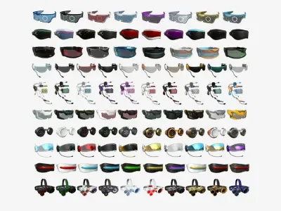96 SciFi Glasses Super Collection - Character Design Fashion 3D Model Pack