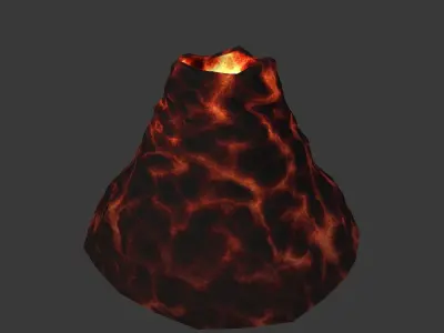 LowPoly Volcano Low-poly 3D model
