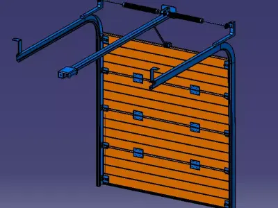 Garage rolling shutter door Free 3D model