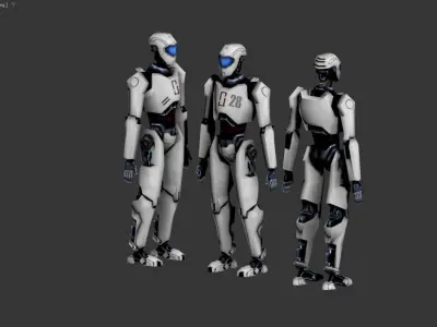 3D model of a humanoid robot Low-poly 3D model