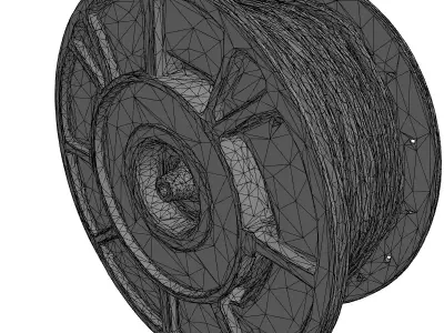 Industrial Cable Wire Spool Reel Low-poly 3D model