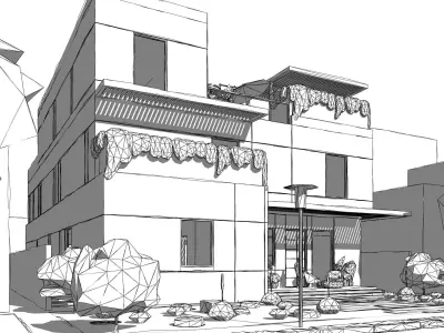Revit 3d models for a villa designed in Kuwait  3D model