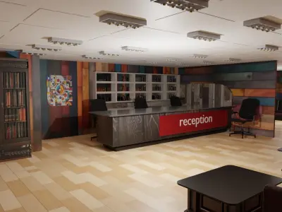 Reception Interior Low-poly 3D model