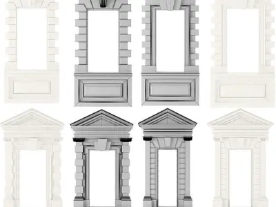 Classic Architecture Door and window portals 3D model