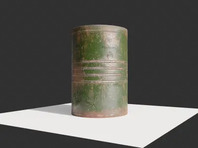 Rusty barell Low-poly 3D model