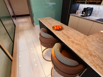 modern office kitchen Low-poly 3D model