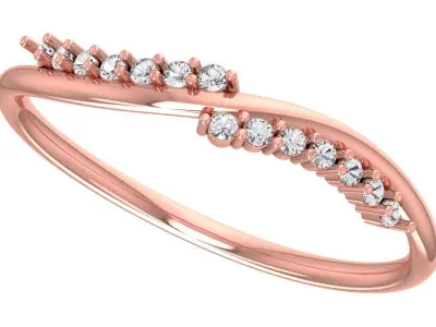 Solitaire Women Light Weight Band Ring 3D print model 43