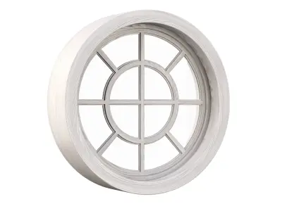Wooden round window V1  3D model