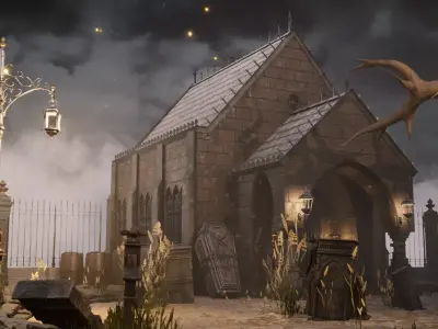 Victorian Chapel Low-poly 3D model