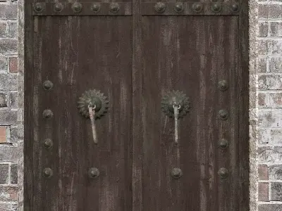 Old door no-1 Low-poly 3D model
