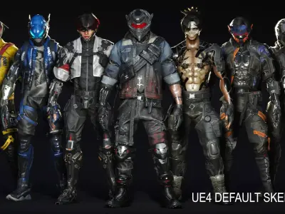 Hero Modular SciFi Character Pack Low-poly 3D model