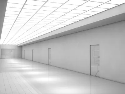  Sci Fi Corridor Low-poly 3D model