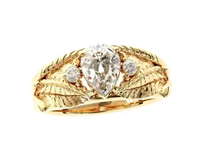 Pear fancy ring 3D print model
