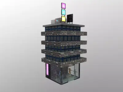 Cyberpunk City - Building 17 Low-poly 3D model