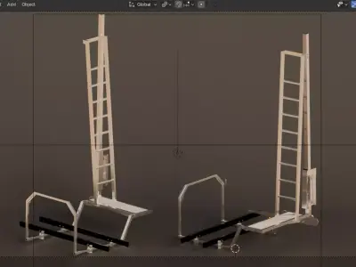 Sci-Fi Futuristic Ladder  3D Model Low-poly 3D model