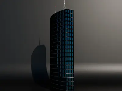 Low-poly procedural skyscrapers bundle Low-poly 3D model