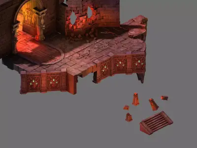 Magma Rift - Upper Entrance Gate 01 3D model
