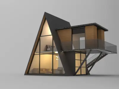 Tent 1 triangular house 3D model
