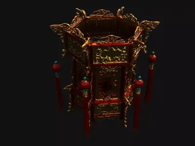 Chinese Palace Lantern figure Low-poly 3D model