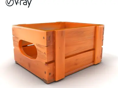Rustic Wooden Crate Distressed Finish model pack Low-poly 3D model