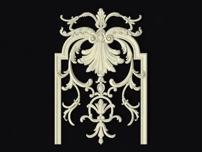 Central decor ornament for furniture 3D model