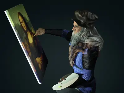  da Vinci  High quality character full Rigged and Animated  3D model