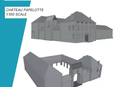 Chateau Papelotte Waterloo Napoleon Tabletop 3D print model