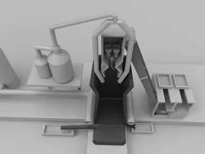 Blast Furnace Low-poly 3D model