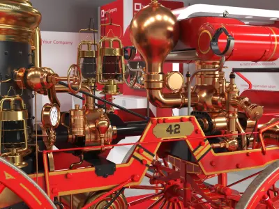  Retro Steam Fire Engine Exhibit 