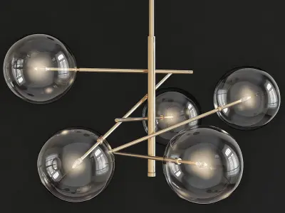 Chandelier collection 3d model pendant light with flower Low-poly 3D model