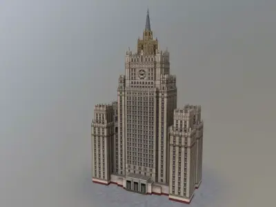 Moscow Foreign Office Low-poly 3D model