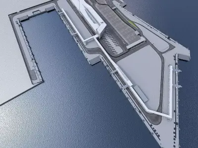 Port Terminal Low-poly 3D model
