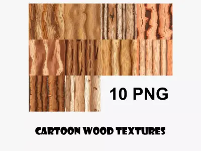 Cartoon Wood Textures Pack 36 - 10x PNG  Texture