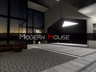 Modern House Low-poly 3D model