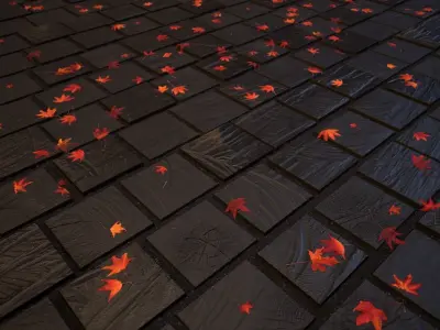 Outdoor Log Floor PBR texture Low-poly 3D model