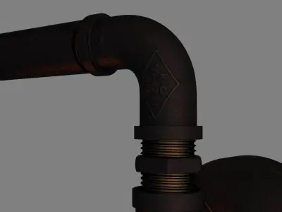 Pipe Lamp - Wall 3D model