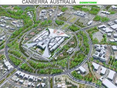 Canberra Downtown Australia Low-poly 3D model