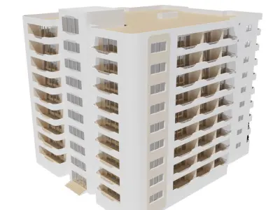 Residential Building with internal 4 3D model