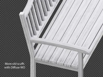 Bench white and old white 3D model