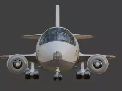 Futuristic Cartoon Cargo Aircraft 3D Model Low-poly 3D model