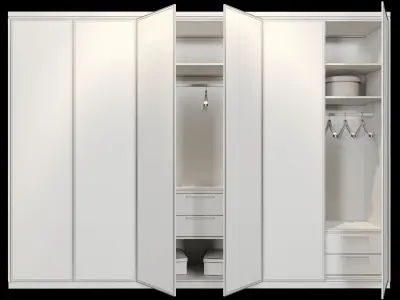 Wardrobe with doors and drawers 3D model buy