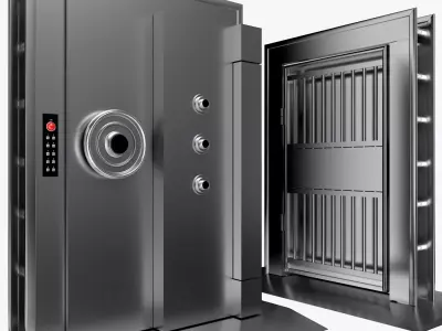 Vault Room Iron Door Low-poly 3D model