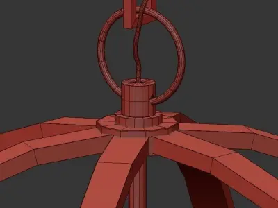 PASADENA light sphere chandelier in antique brass 3D model