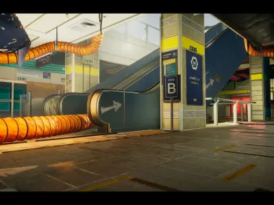 The Blue Metro 2029-Post Apocalyptic Metro-Subway Environment  Low-poly 3D model