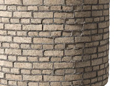 Brick Wall PBR Material 04 3D model