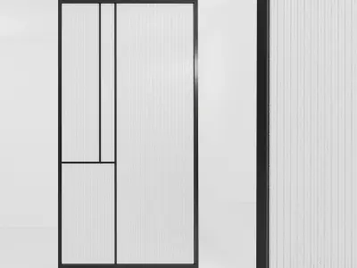 Glass partition door 81 Low-poly 3D model