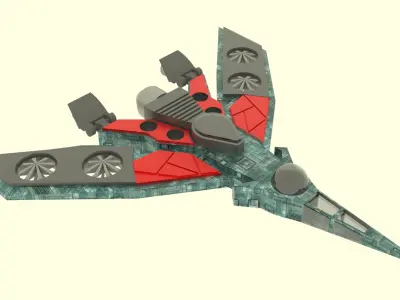 Zenit-TU Spaceship  Low-poly 3D model